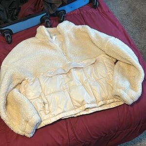 Fabletics Cream Sherpa Jacket